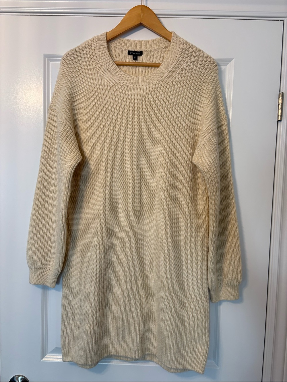 Dynamite Cream Knit Sweater Dress
